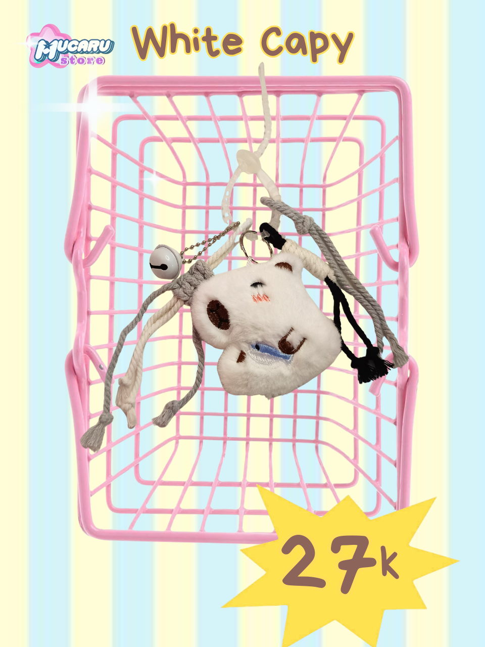 White Capy Bag Charm